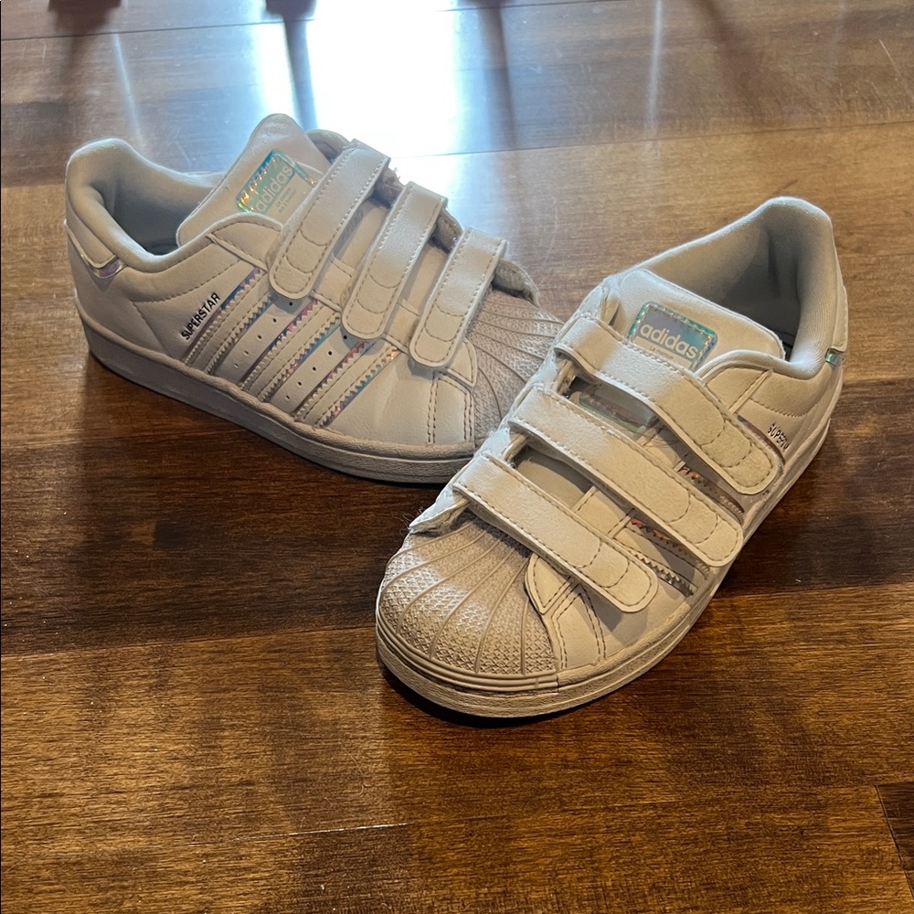 Adidas Kids White Shelltoe Sneakers